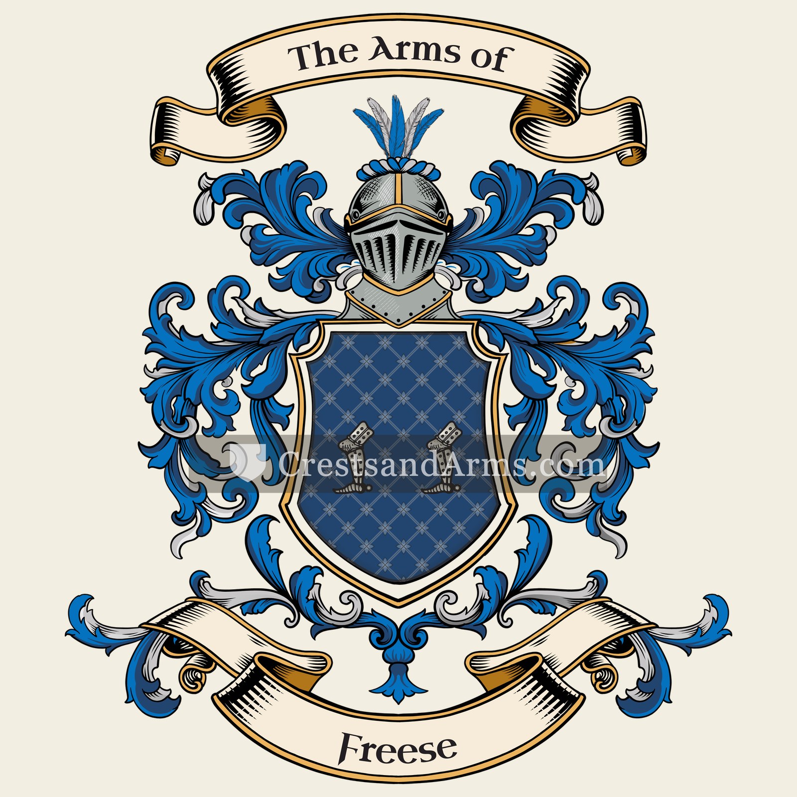 The Freese coat of arms, drawn from the recorded blazon