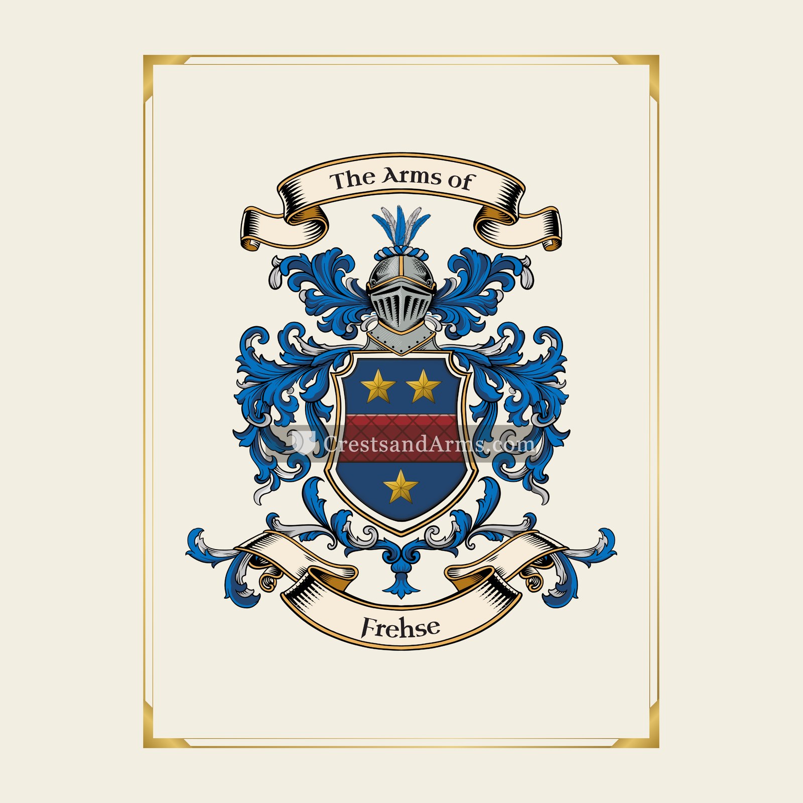 With gold border
