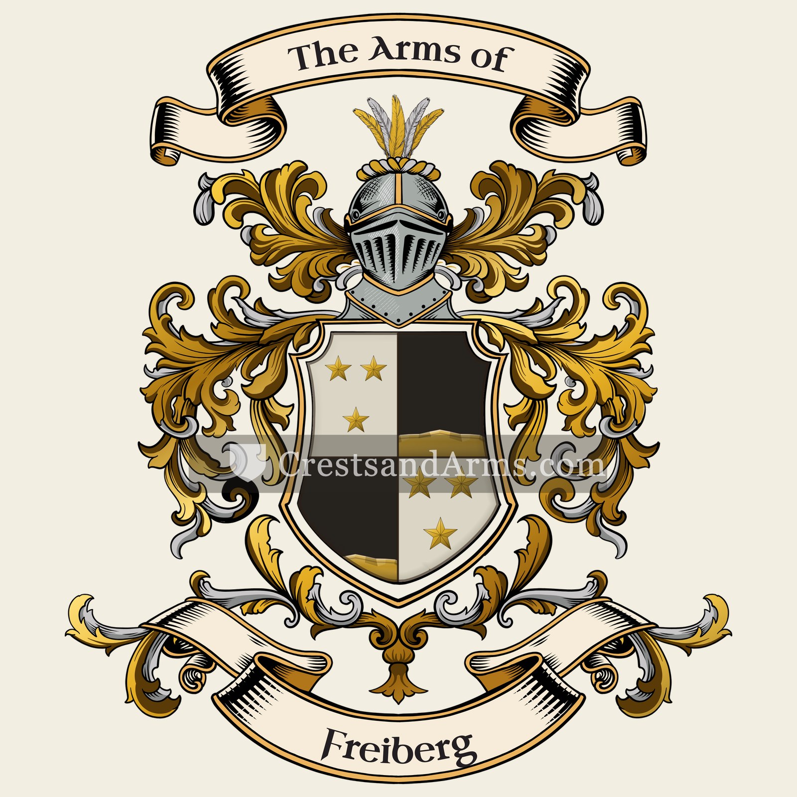 The Freiberg coat of arms, drawn from the recorded blazon