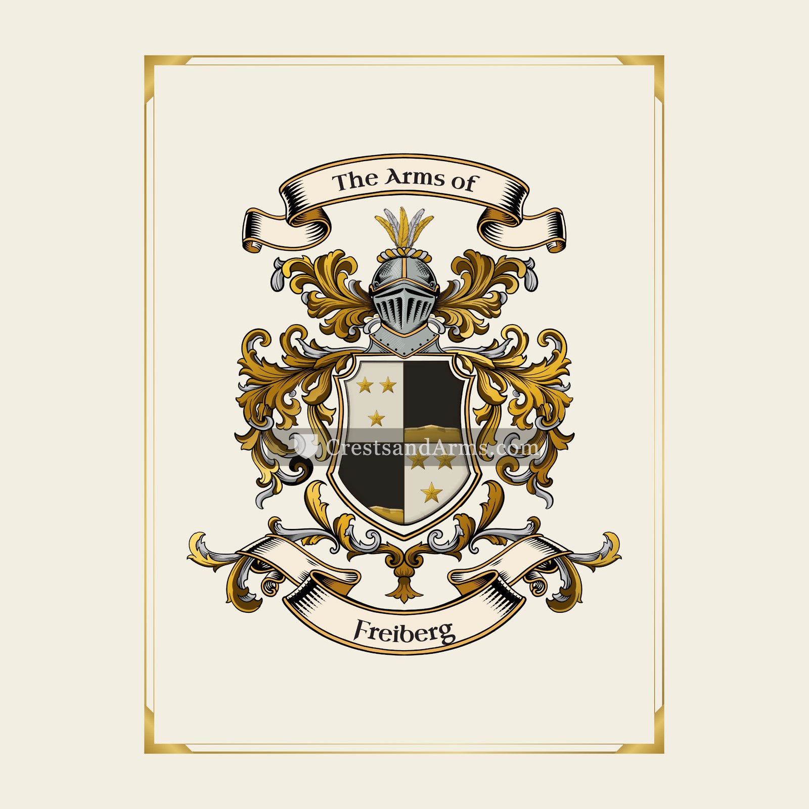 With gold border