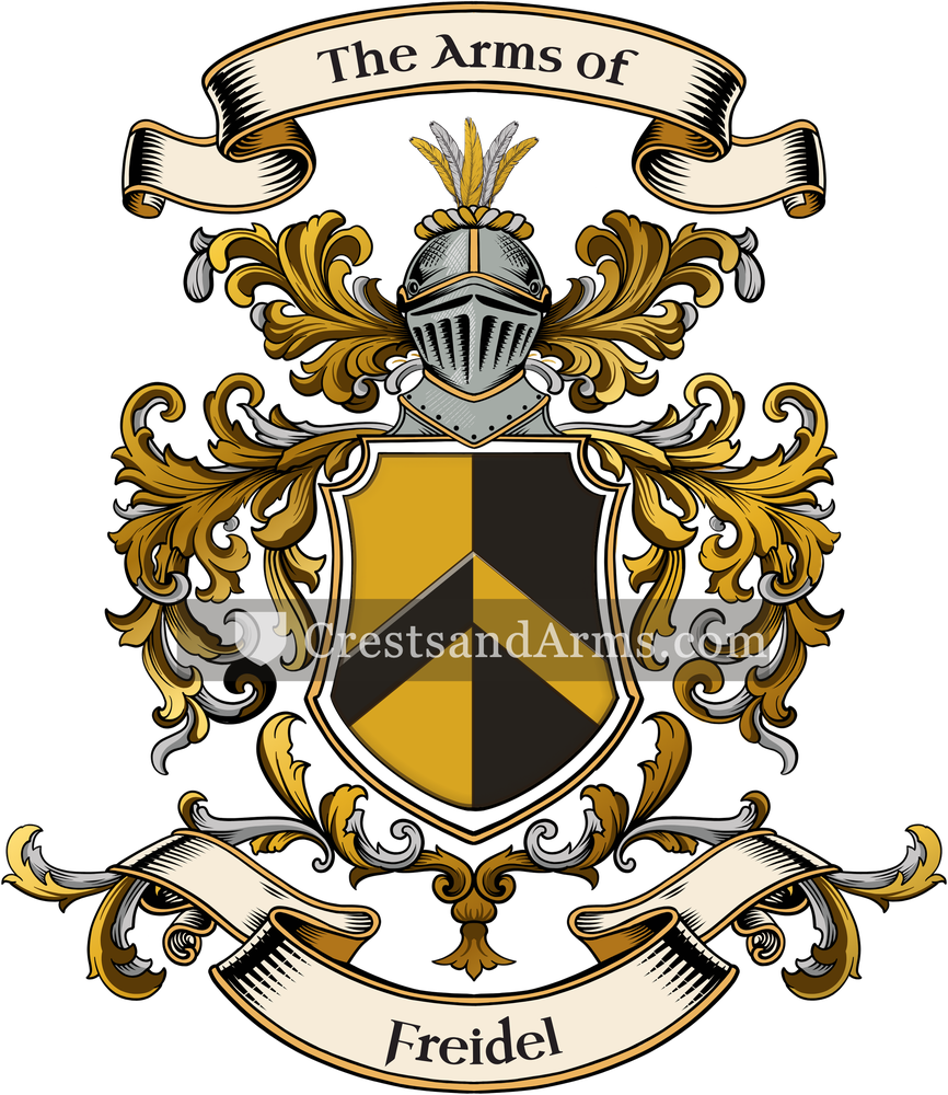 The Freidel coat of arms, drawn from the recorded blazon
