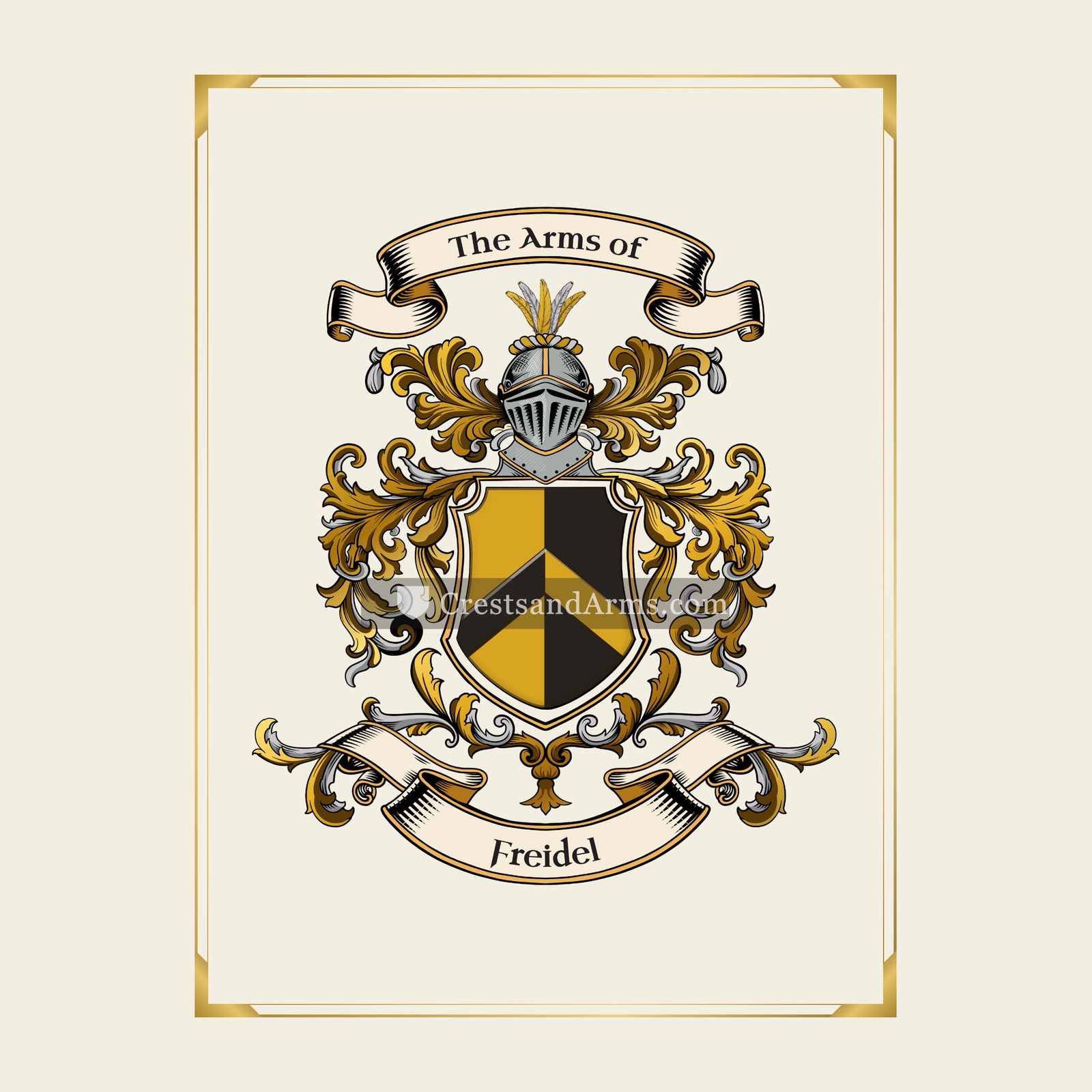 With gold border