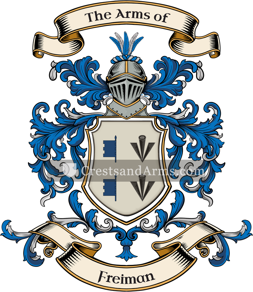 The Freiman coat of arms, drawn from the recorded blazon