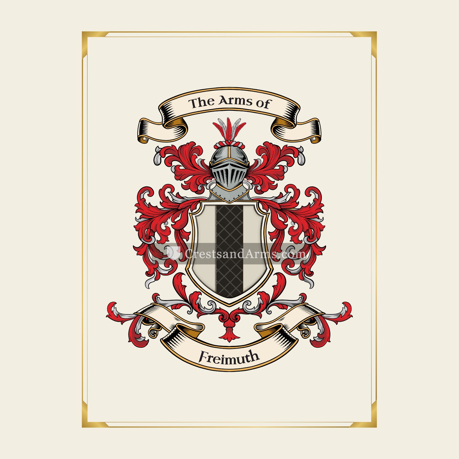 With gold border