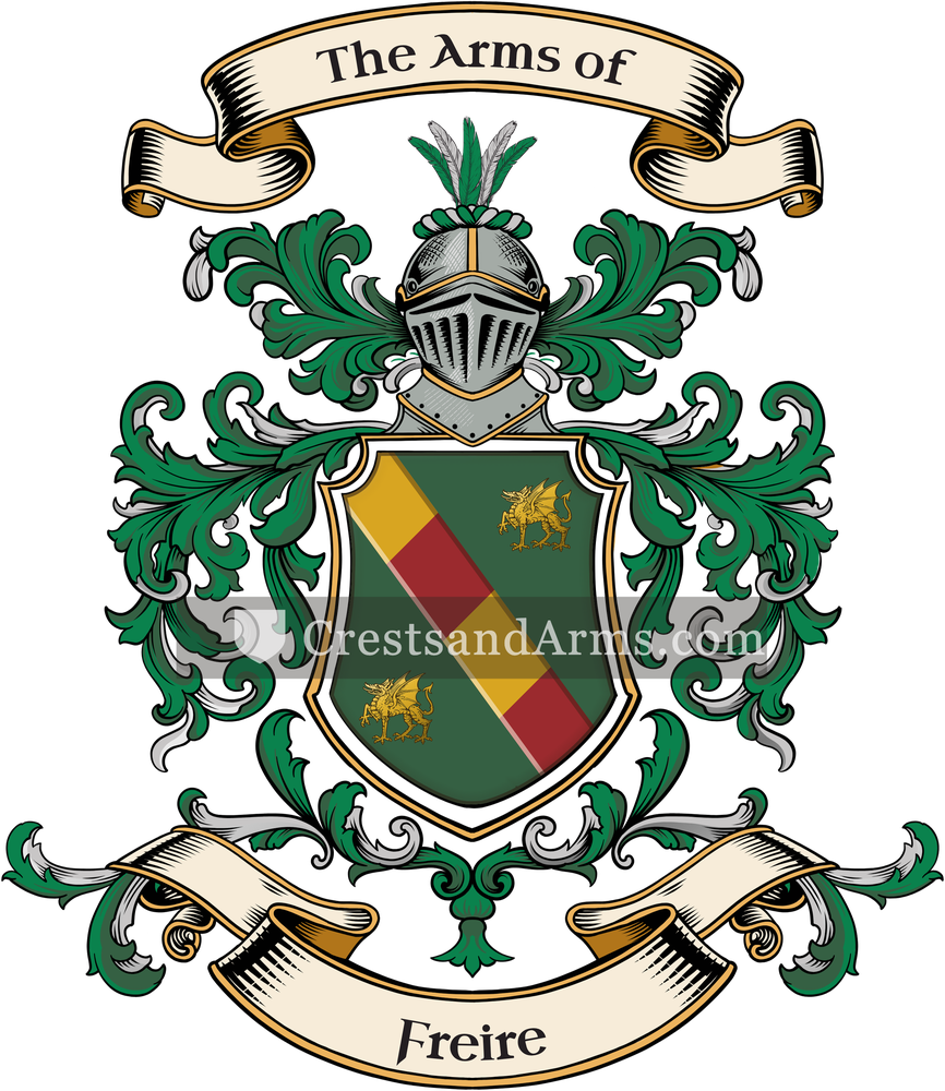 The Freire coat of arms, drawn from the recorded blazon