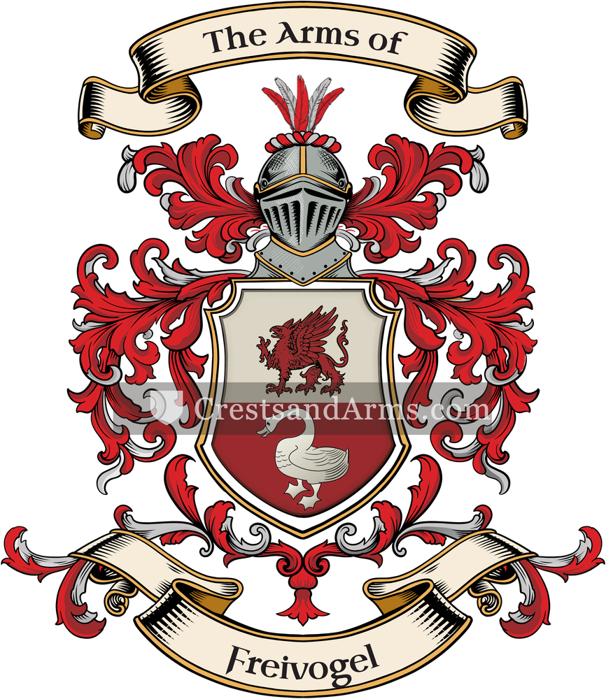 The Freivogel coat of arms, drawn from the recorded blazon
