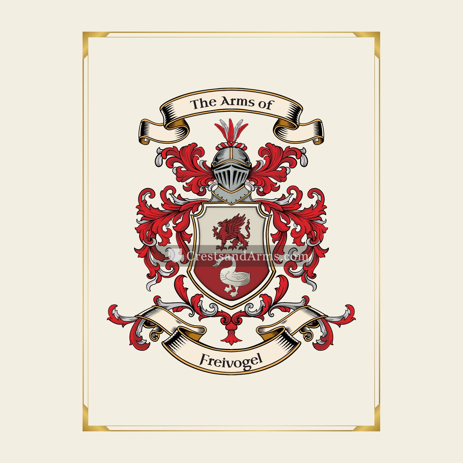 With gold border