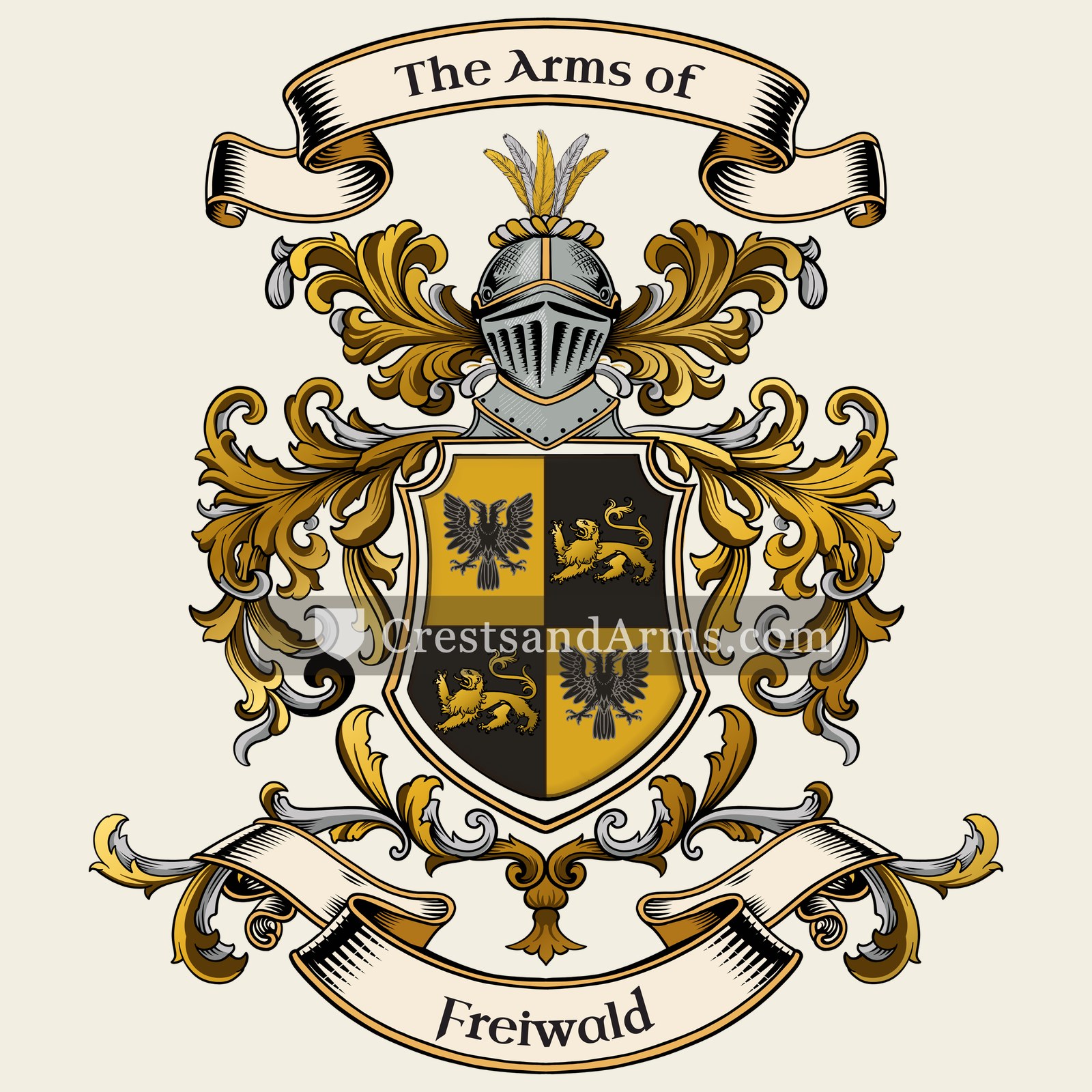The Freiwald coat of arms, drawn from the recorded blazon