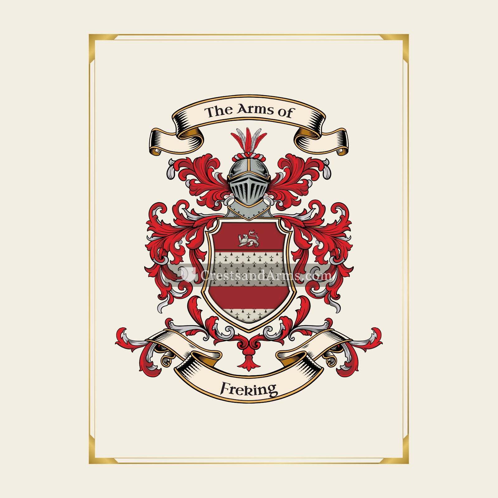 With gold border