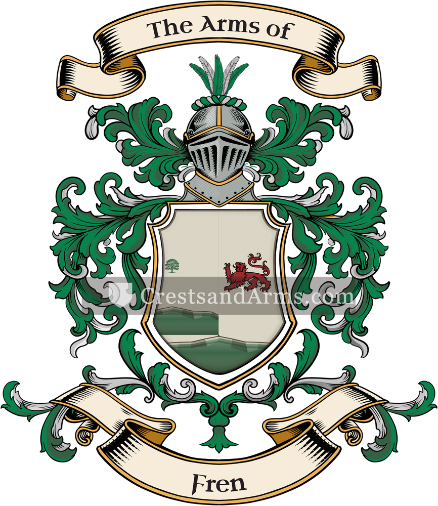 The Fren coat of arms, drawn from the recorded blazon