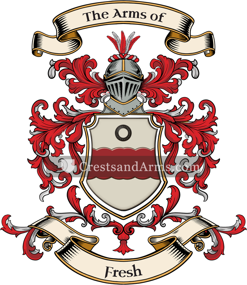 The Fresh coat of arms, drawn from the recorded blazon
