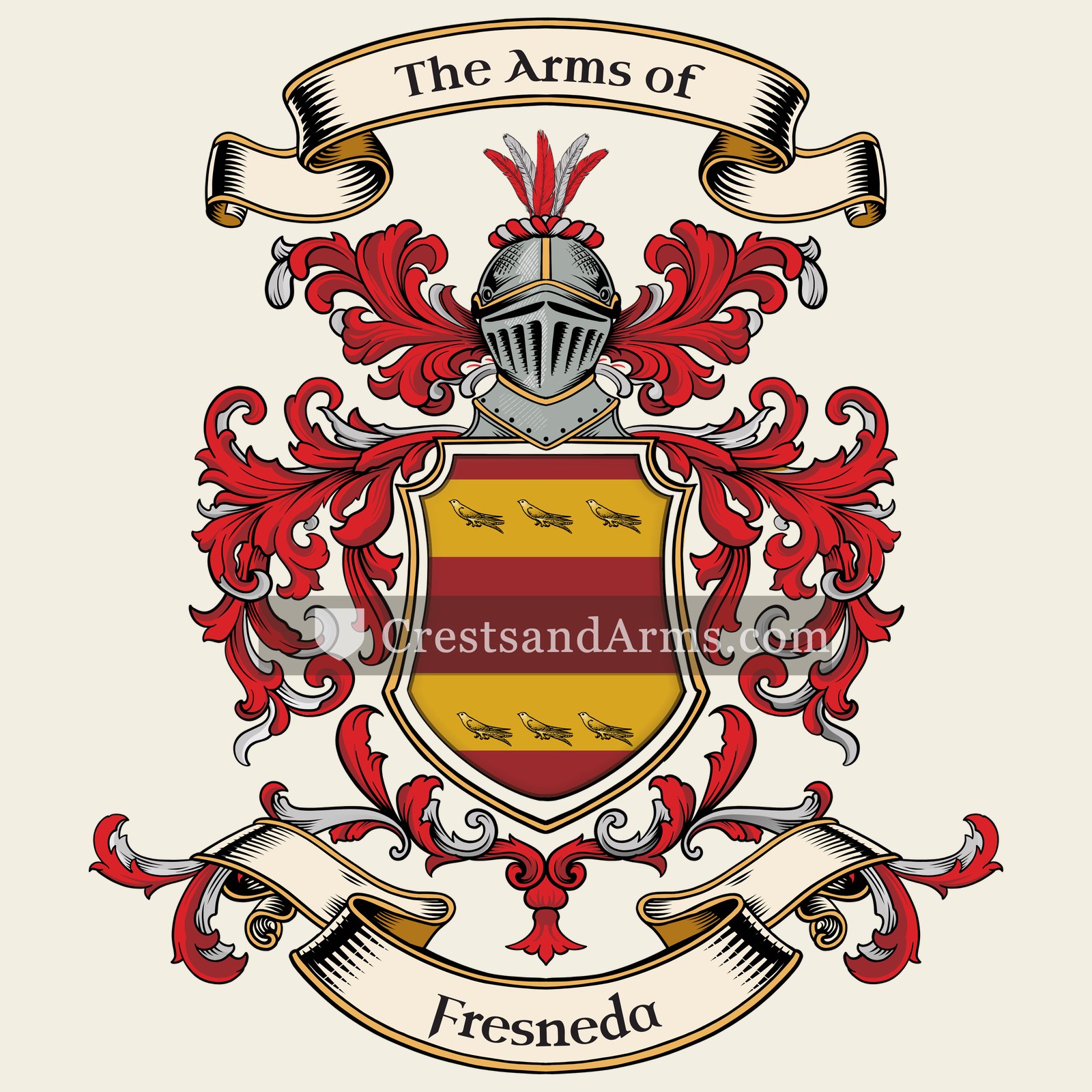 The Fresneda coat of arms, drawn from the recorded blazon
