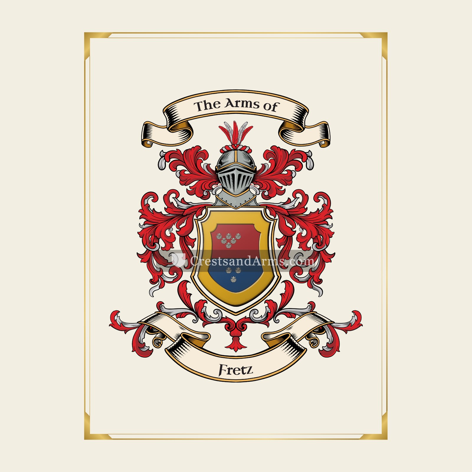 With gold border