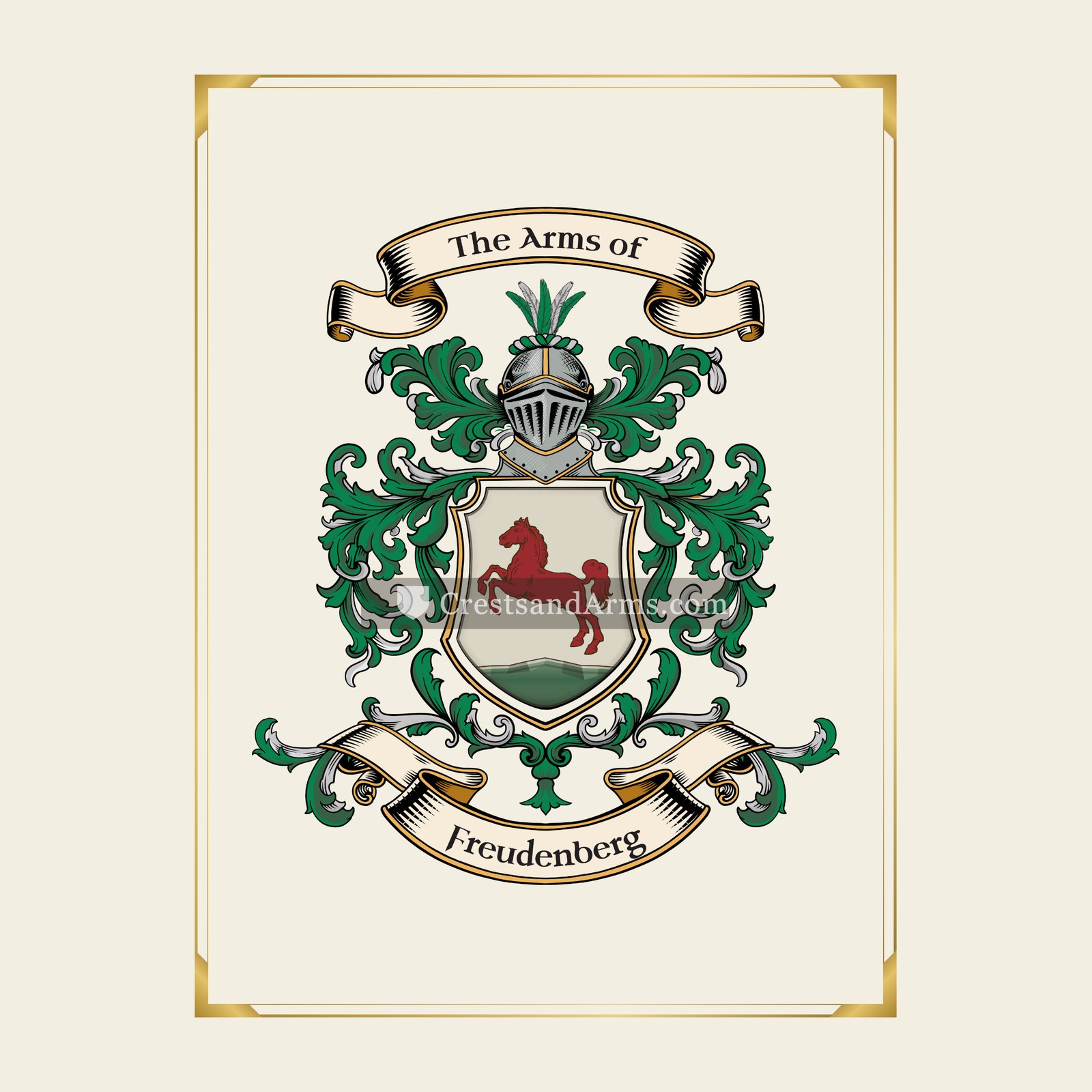 With gold border