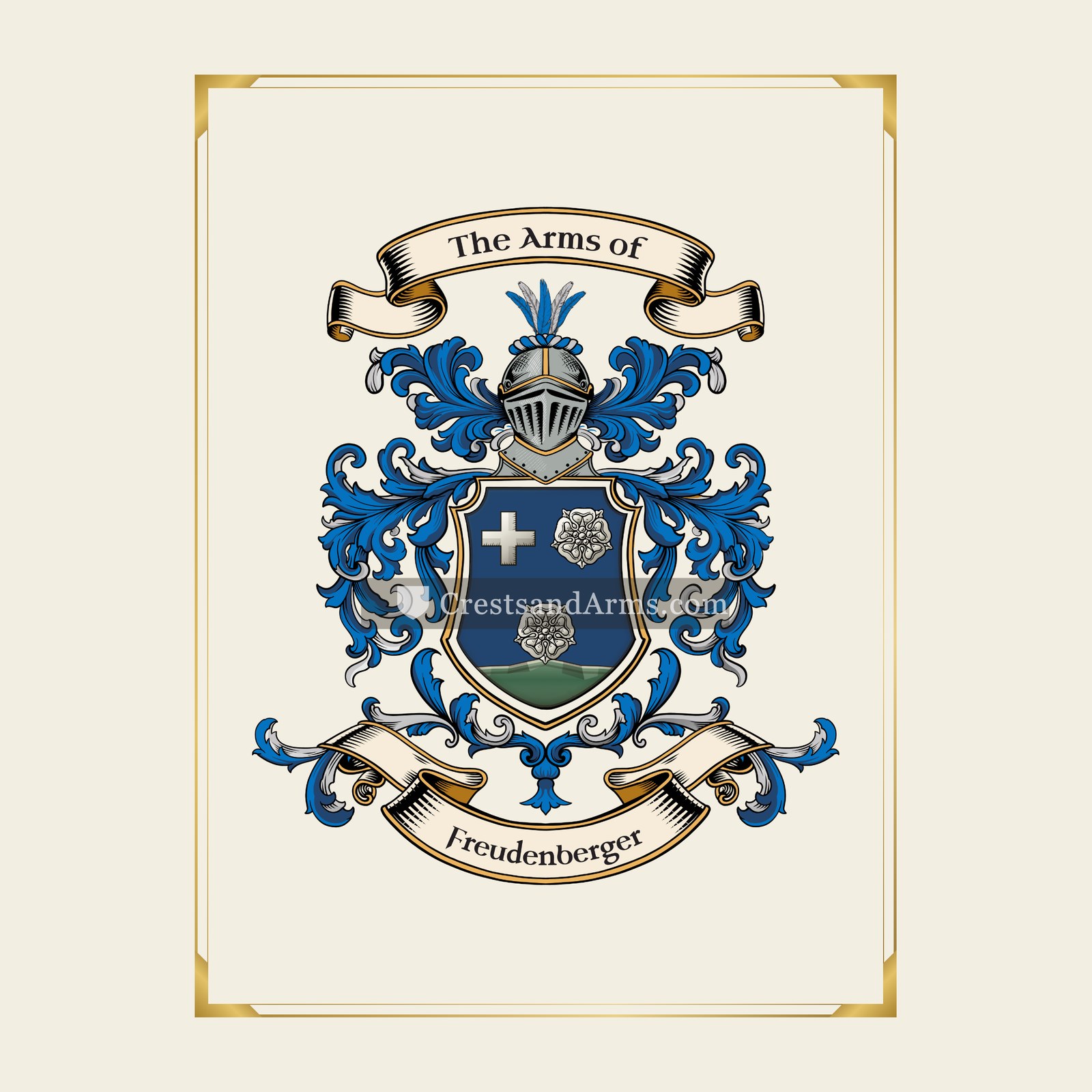 With gold border