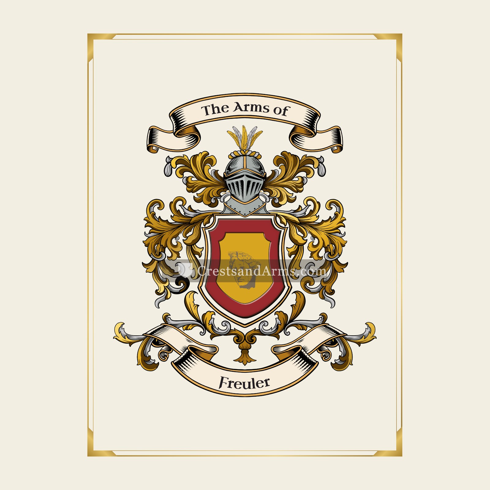 With gold border