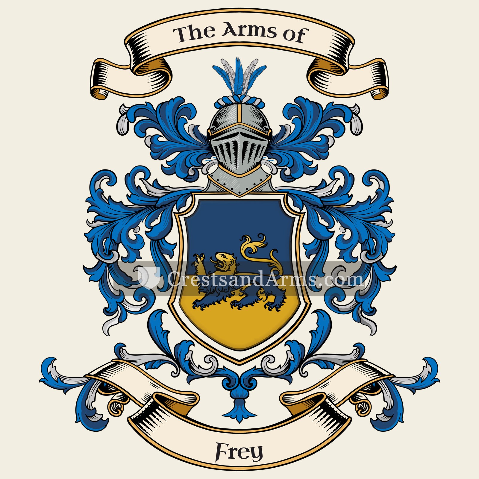 The Frey coat of arms, drawn from the recorded blazon