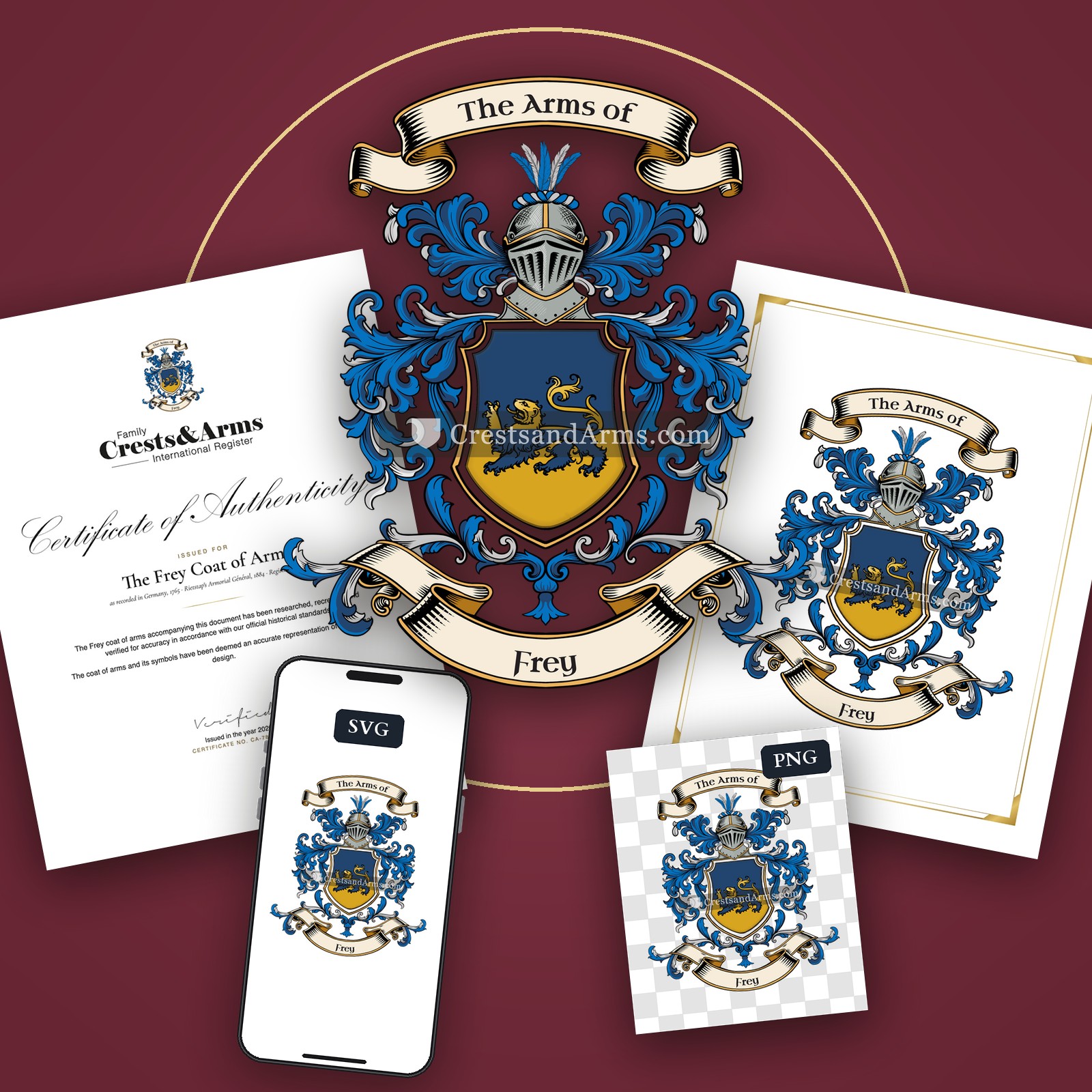 The Frey arms on the coat of arms — digital pack
