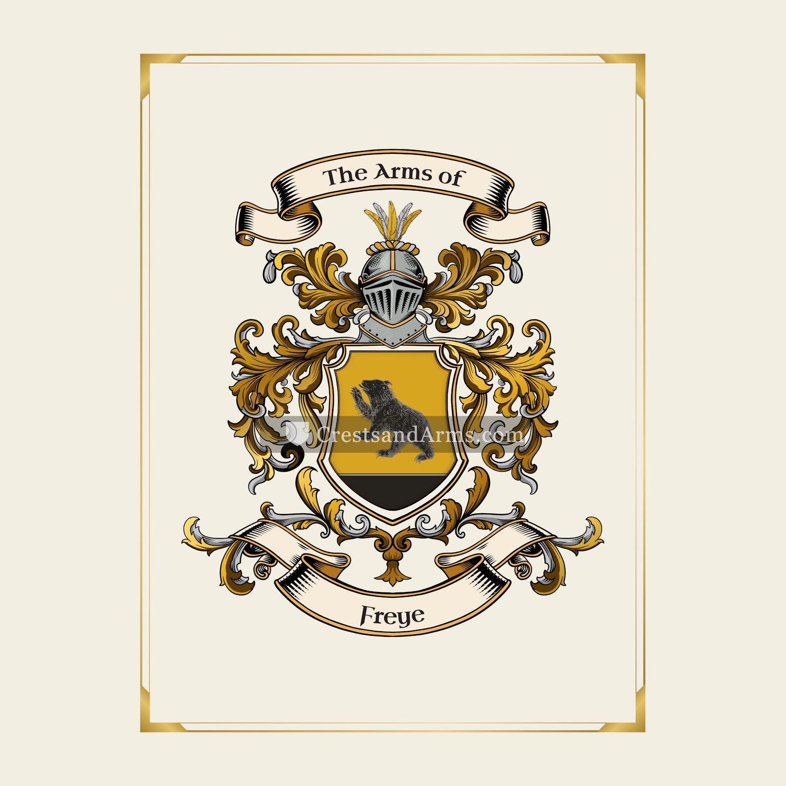 With gold border