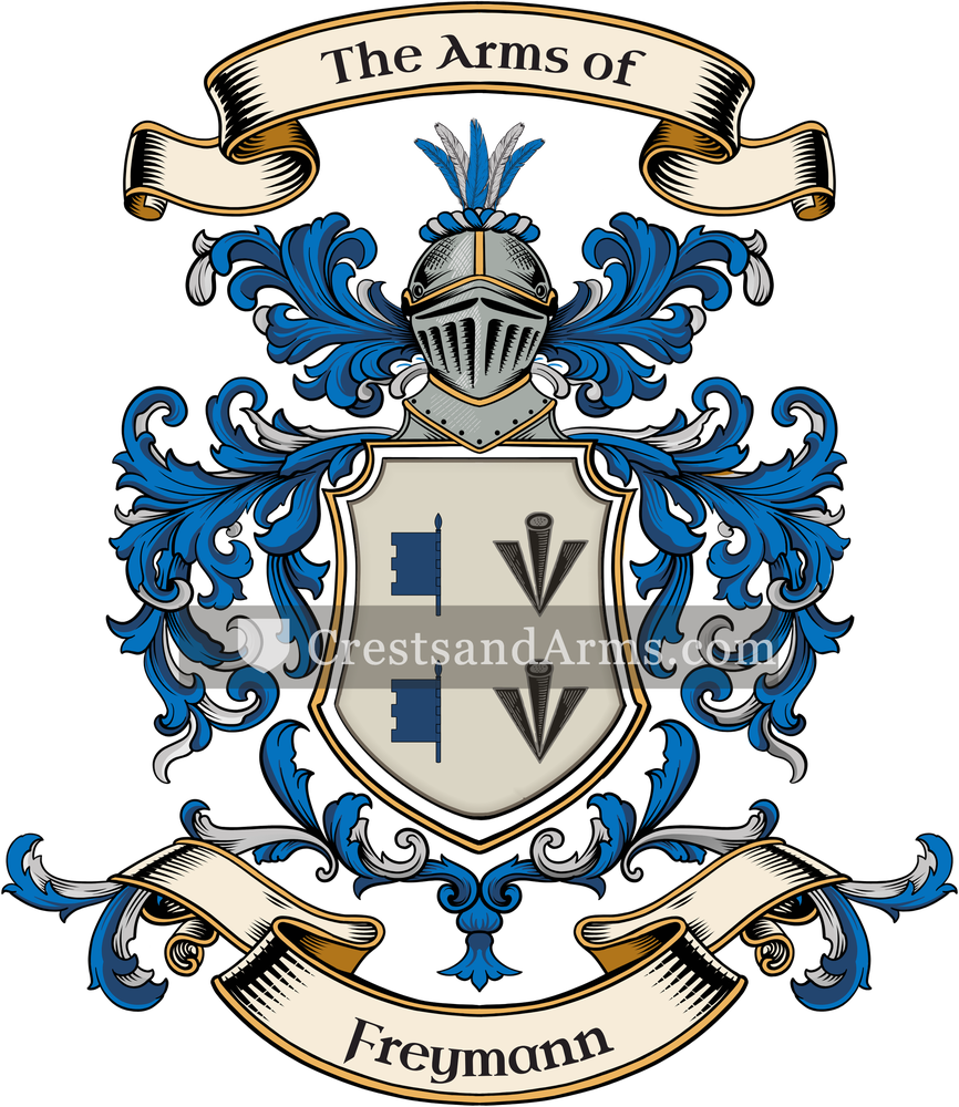 The Freymann coat of arms, drawn from the recorded blazon