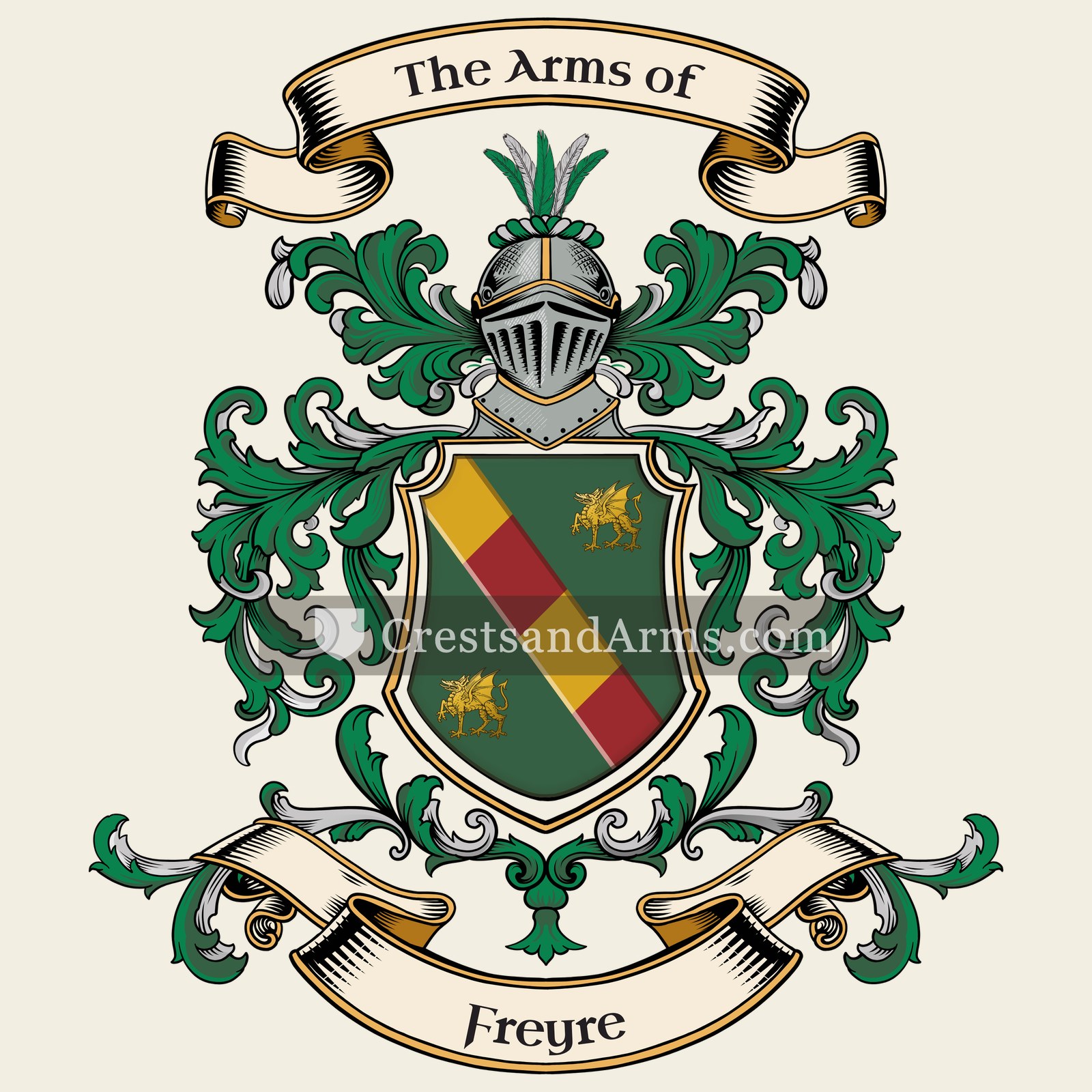 The Freyre coat of arms, drawn from the recorded blazon