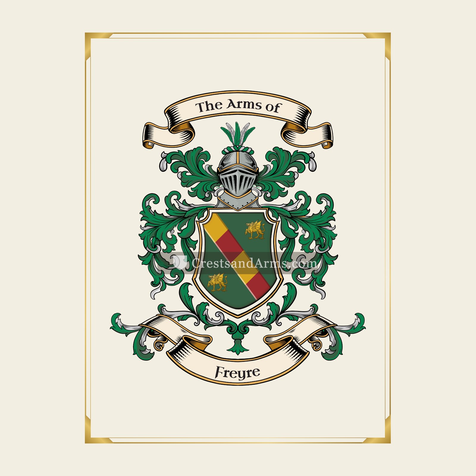 With gold border