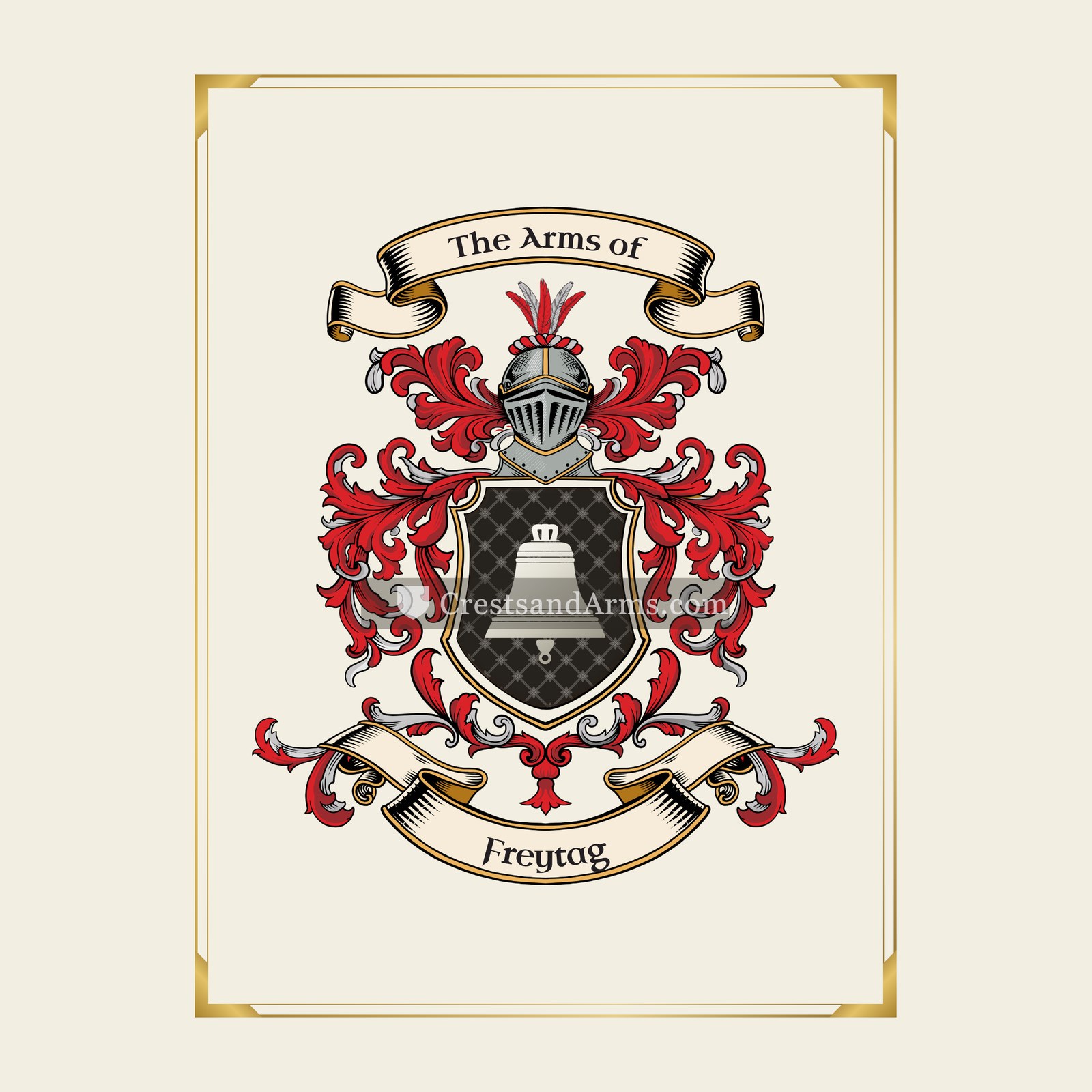 With gold border