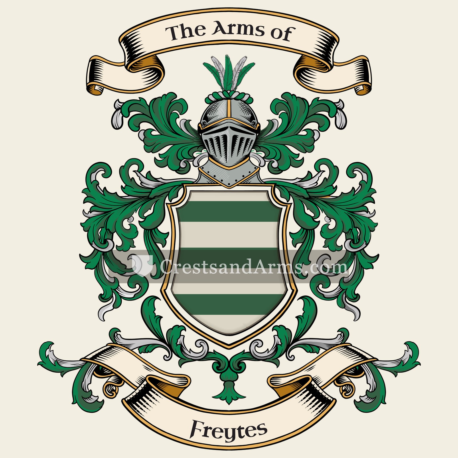 The Freytes coat of arms, drawn from the recorded blazon