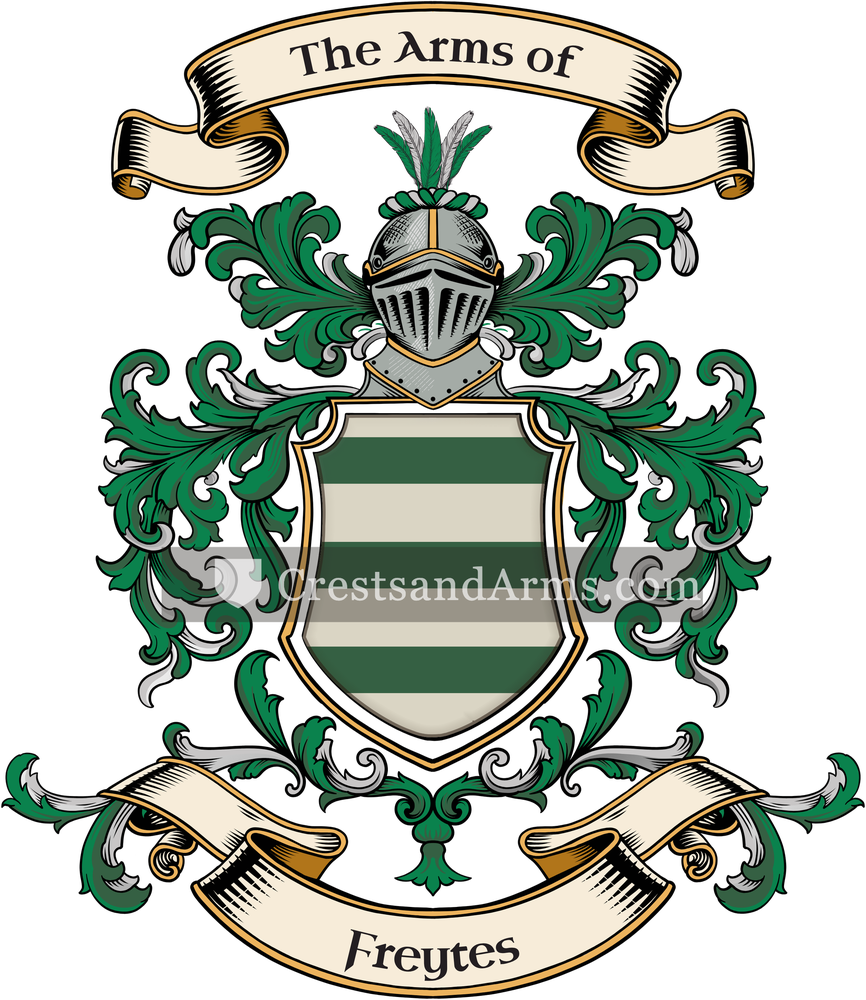 The Freytes coat of arms, drawn from the recorded blazon