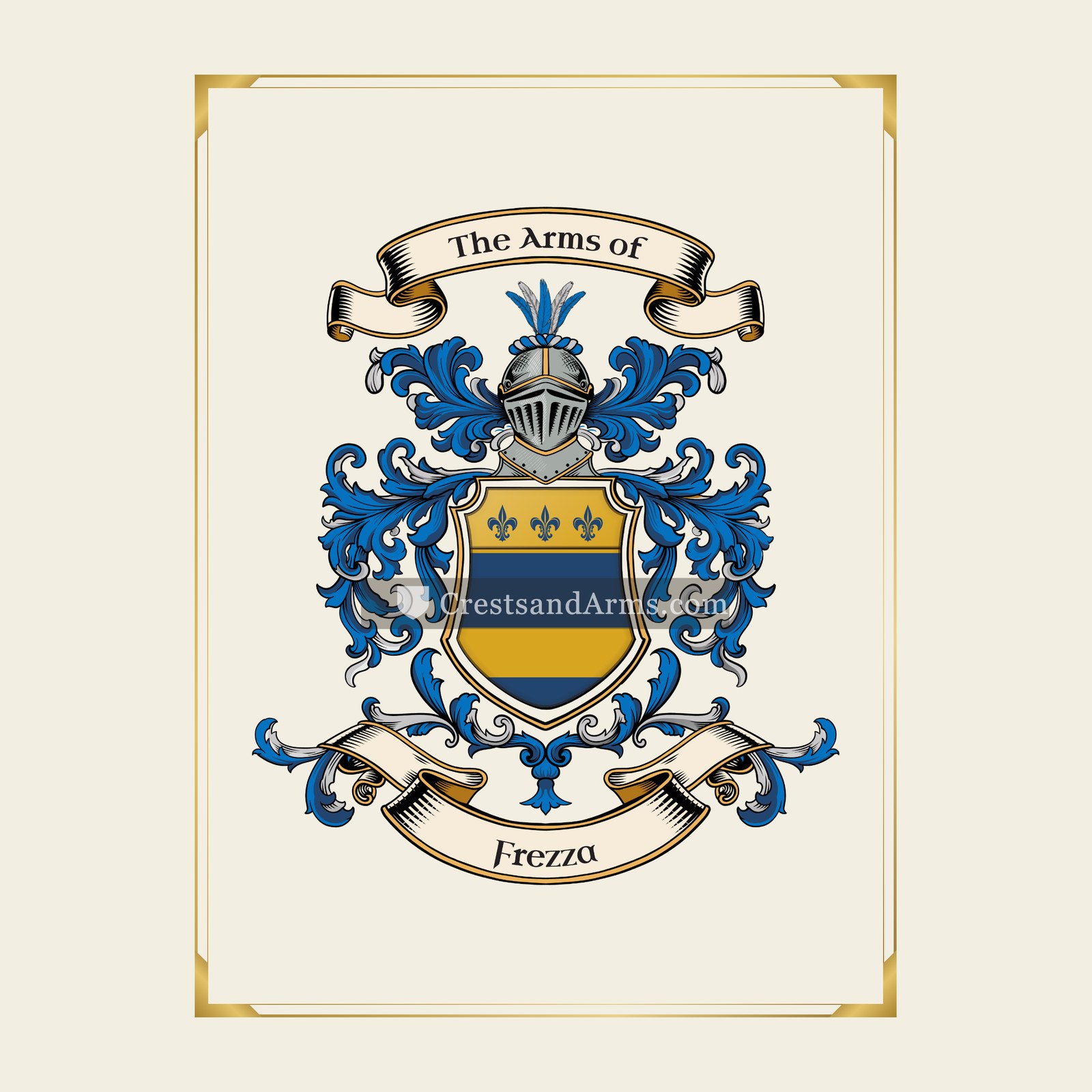 With gold border