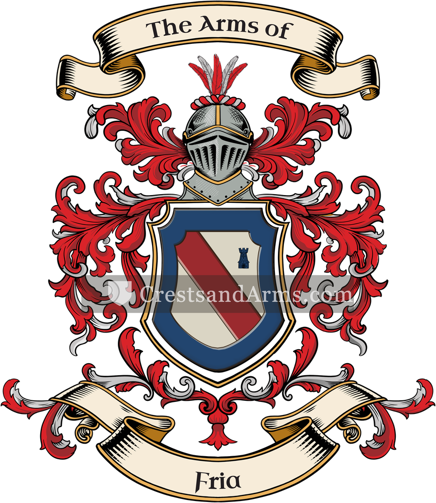 The Fria coat of arms, drawn from the recorded blazon