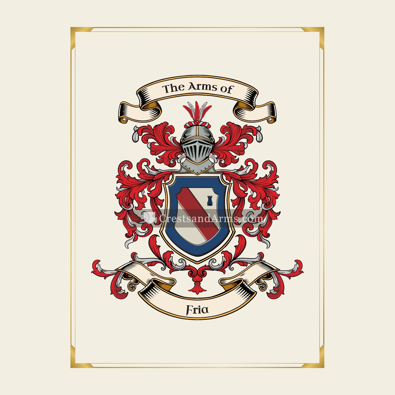 With gold border