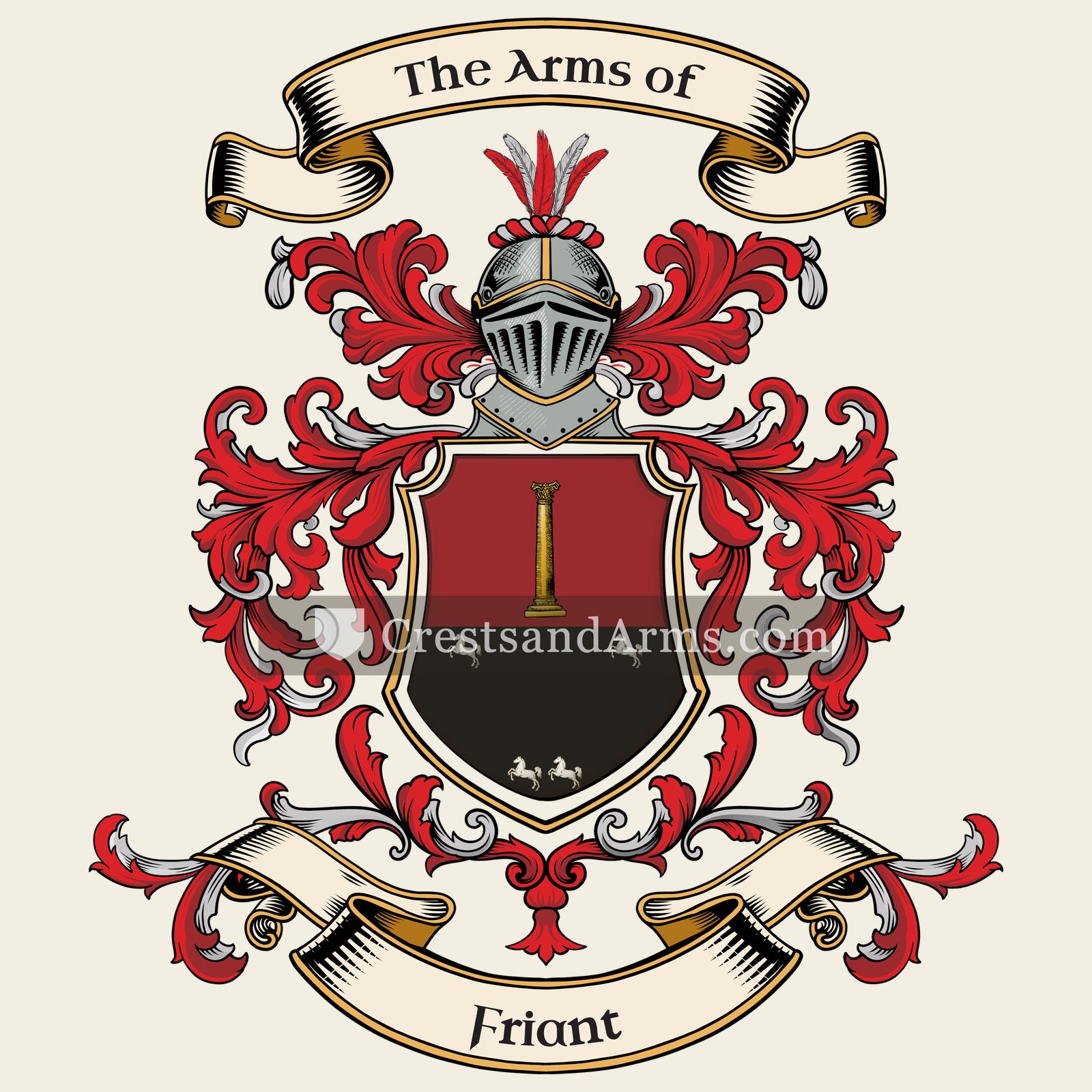 The Friant coat of arms, drawn from the recorded blazon