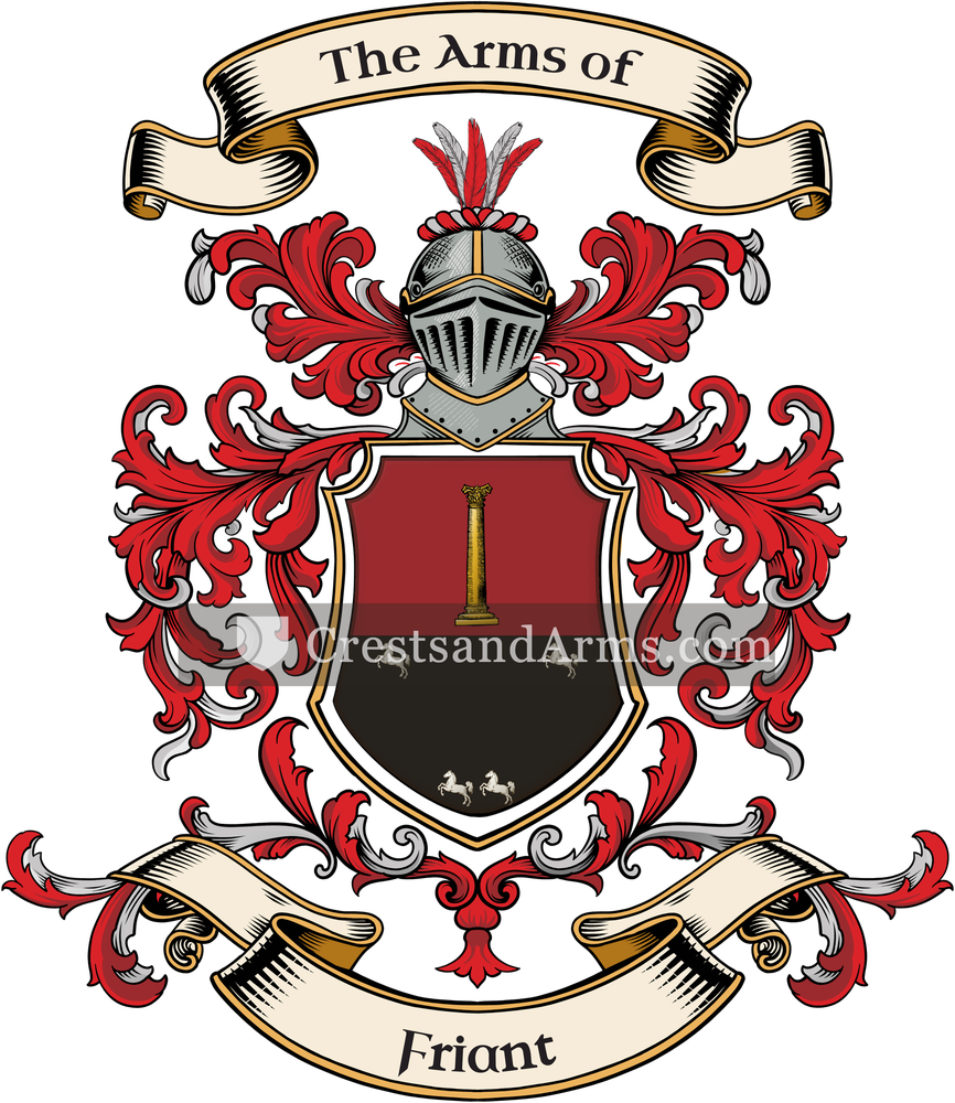 The Friant coat of arms, drawn from the recorded blazon