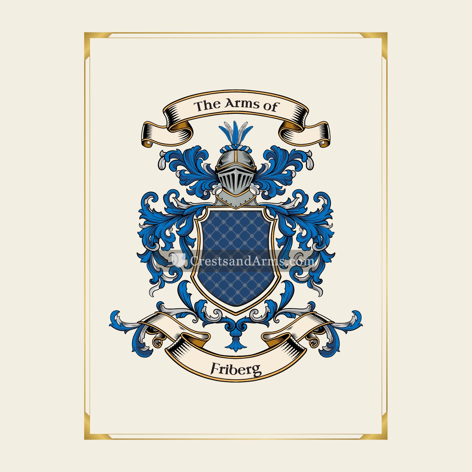 With gold border