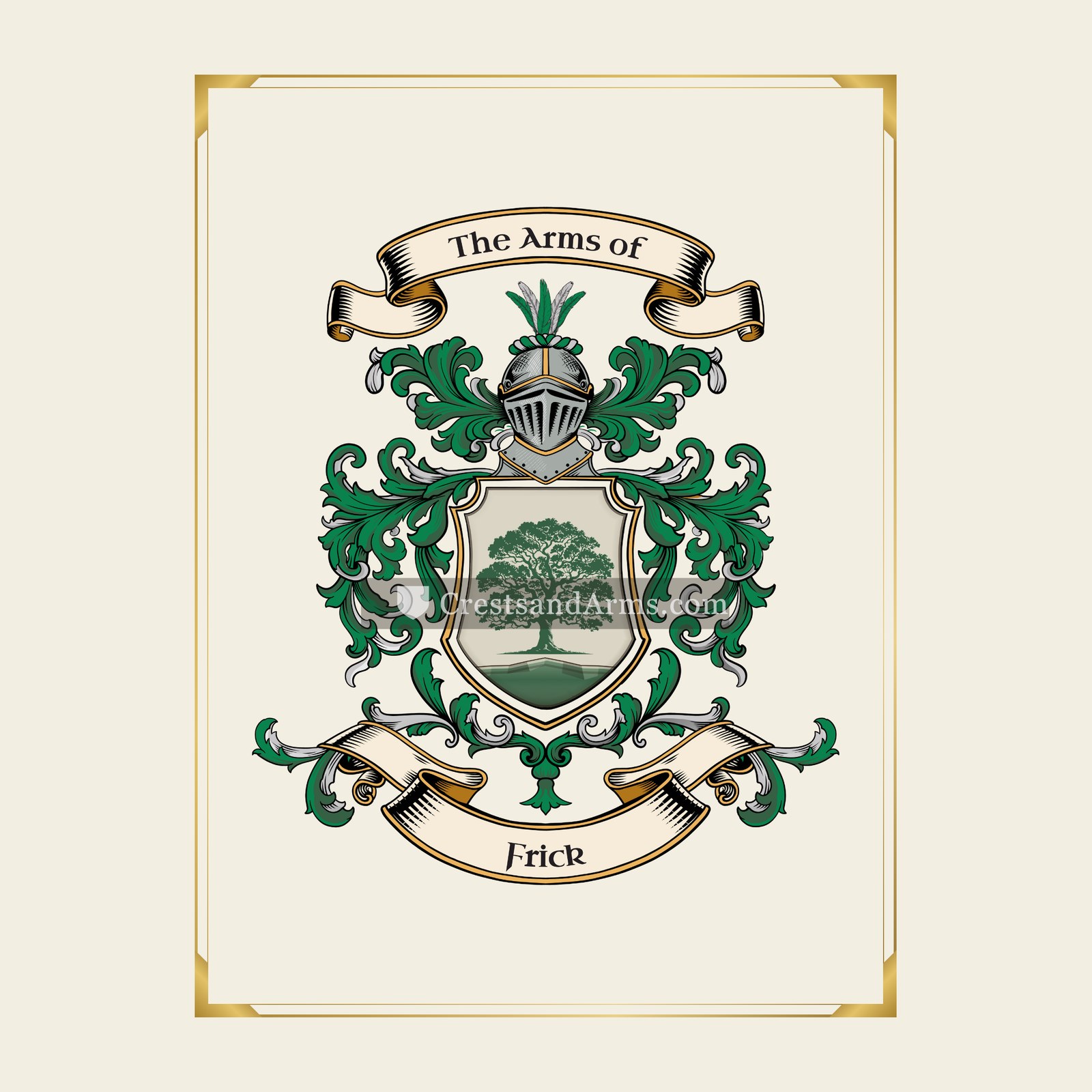With gold border