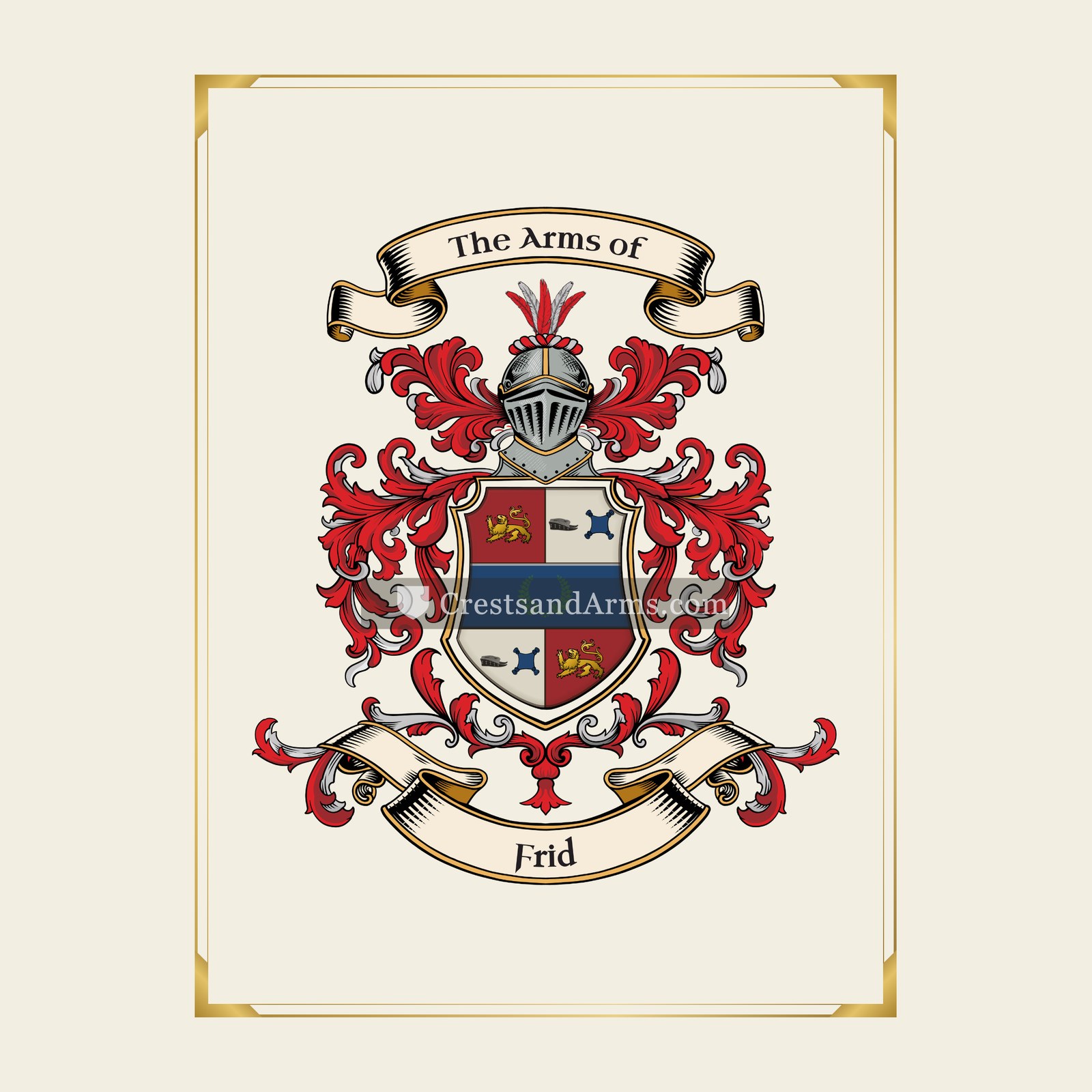 With gold border