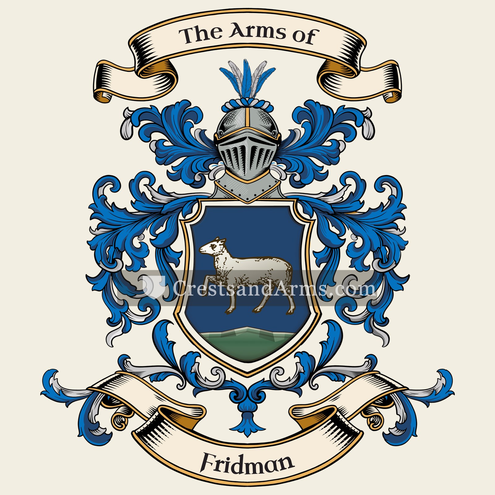 The Fridman coat of arms, drawn from the recorded blazon