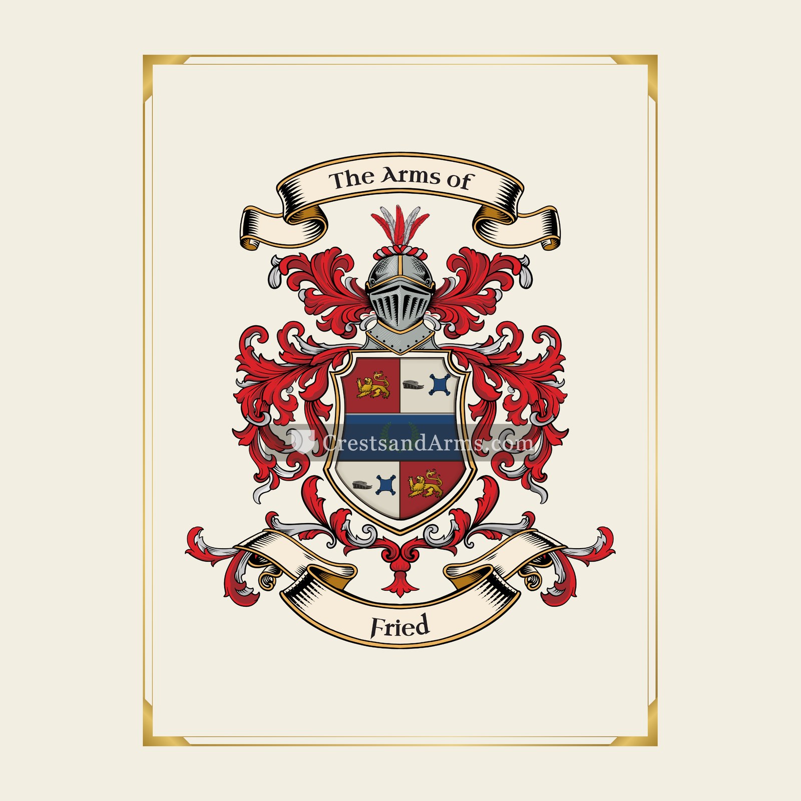 With gold border