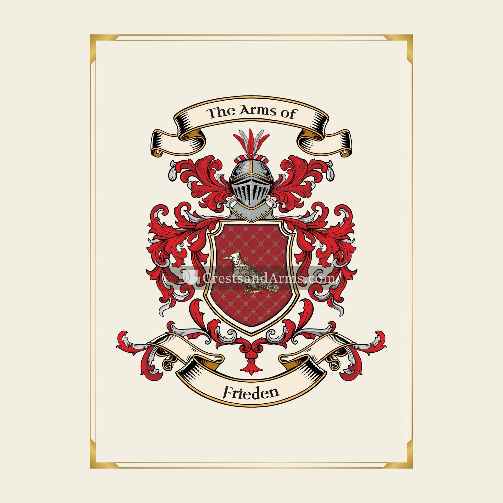 With gold border