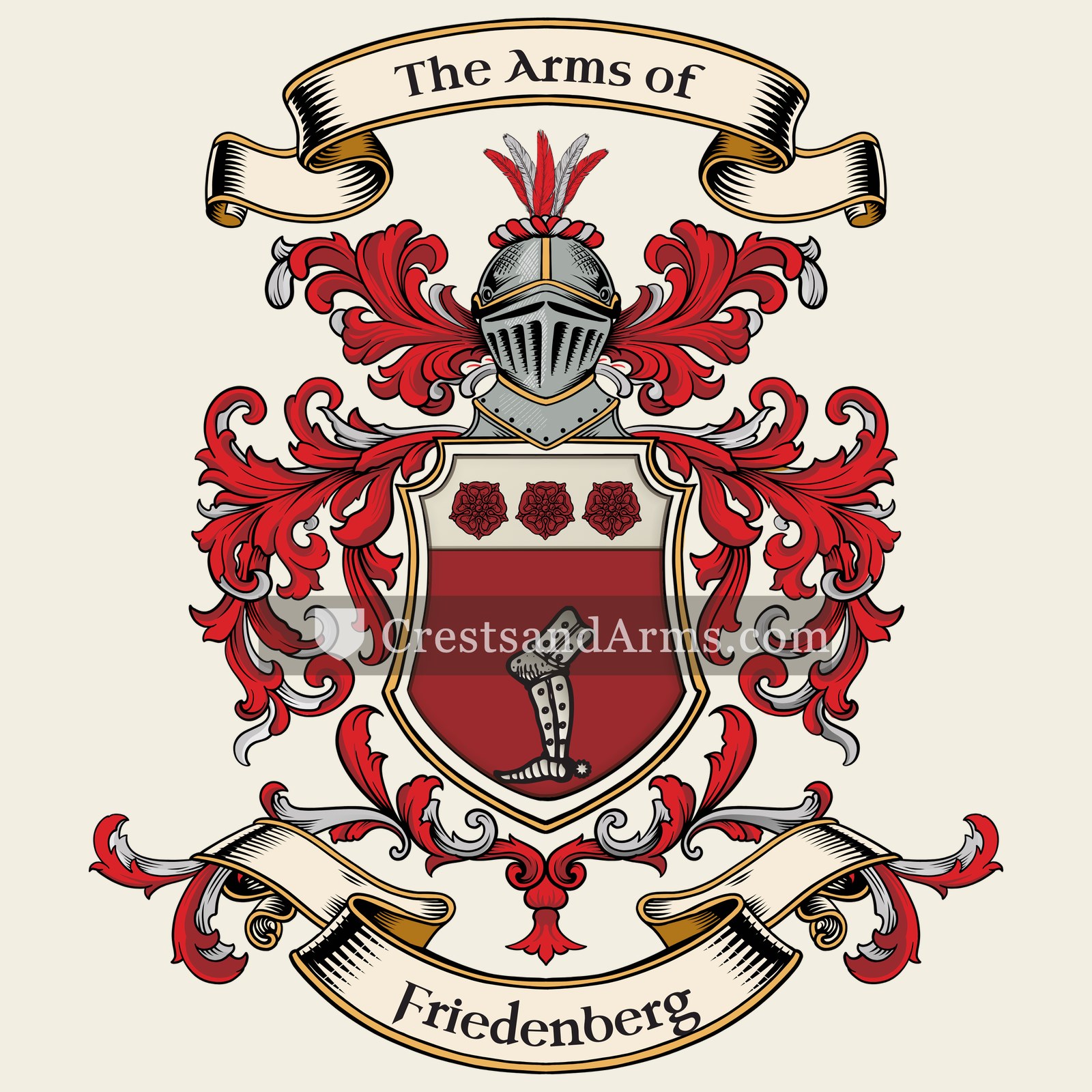The Friedenberg coat of arms, drawn from the recorded blazon