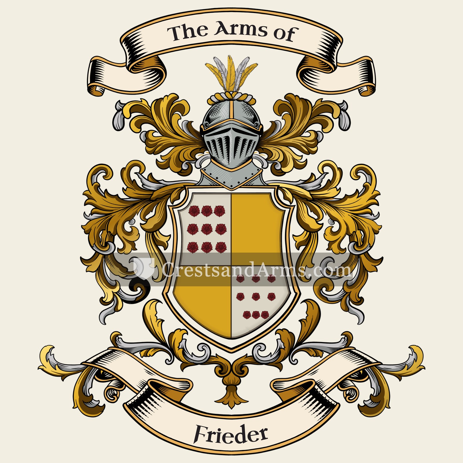 The Frieder coat of arms, drawn from the recorded blazon