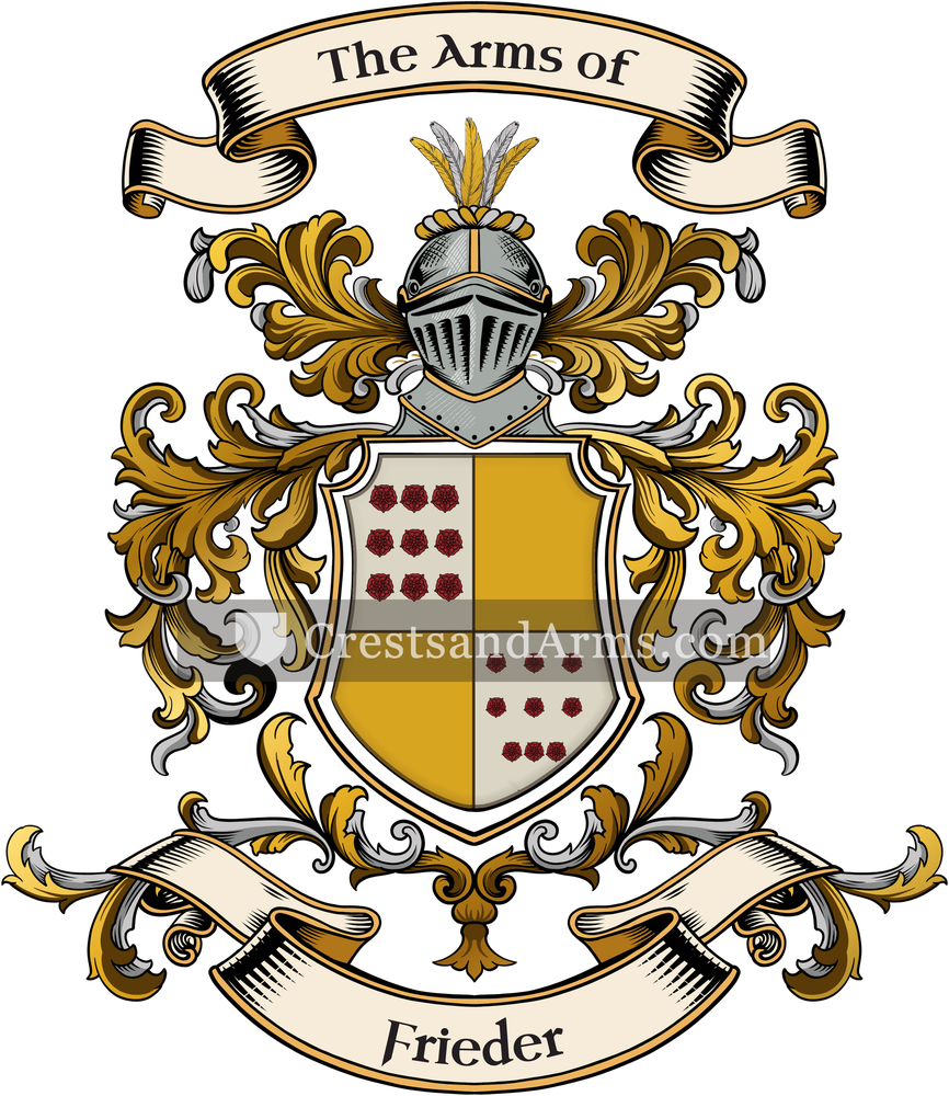The Frieder coat of arms, drawn from the recorded blazon
