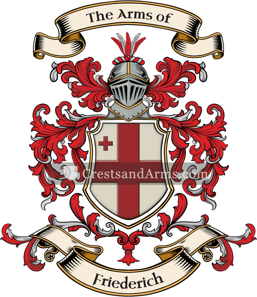 The Friederich coat of arms, drawn from the recorded blazon