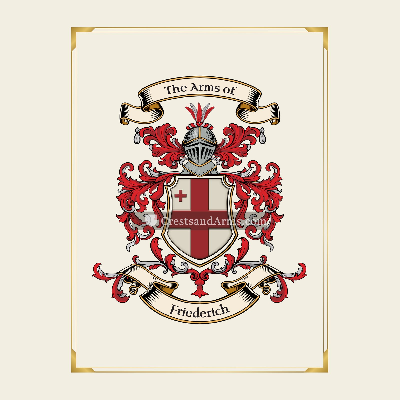 With gold border