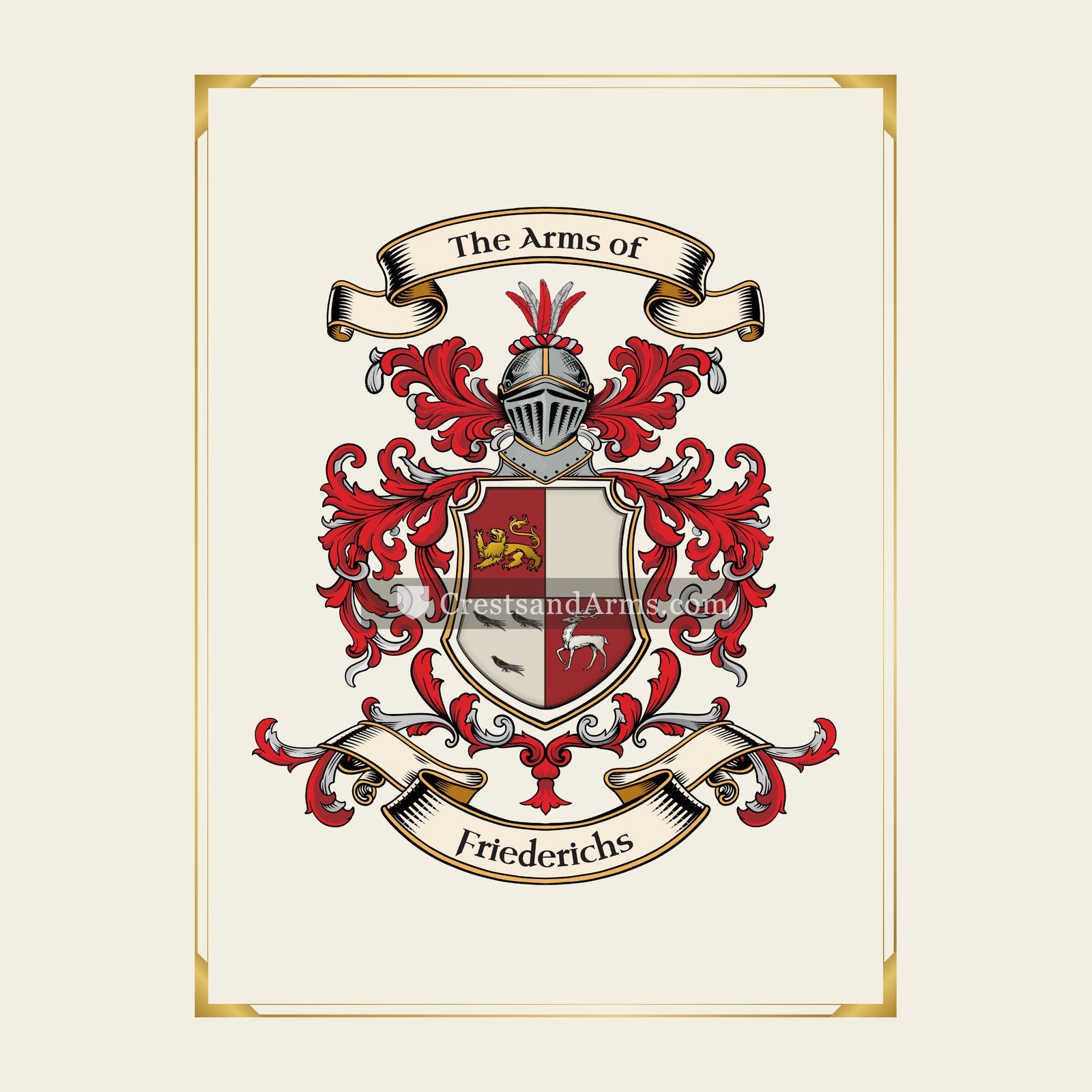 With gold border