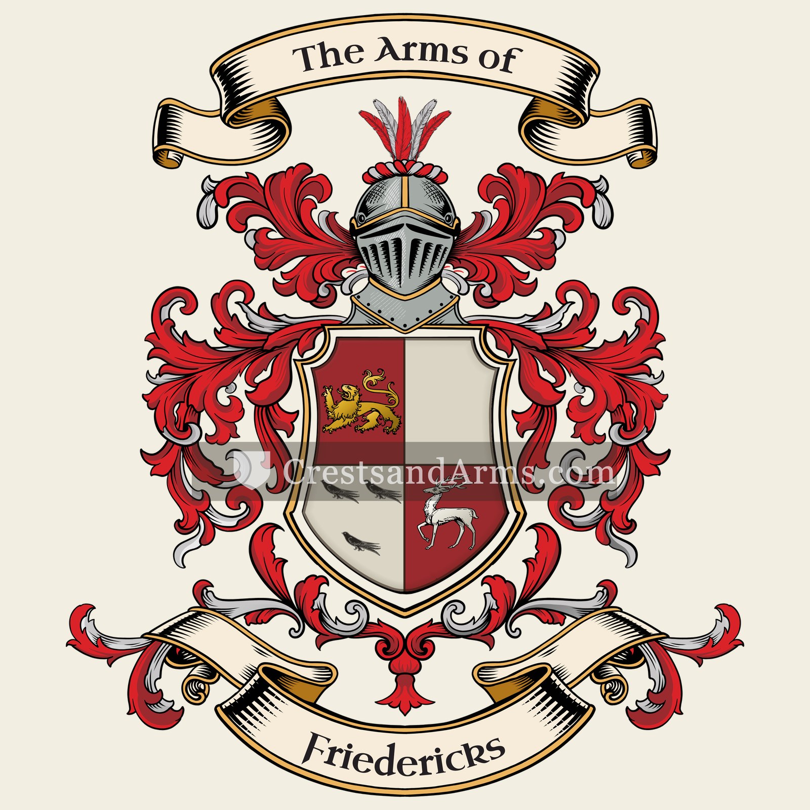 The Friedericks coat of arms, drawn from the recorded blazon