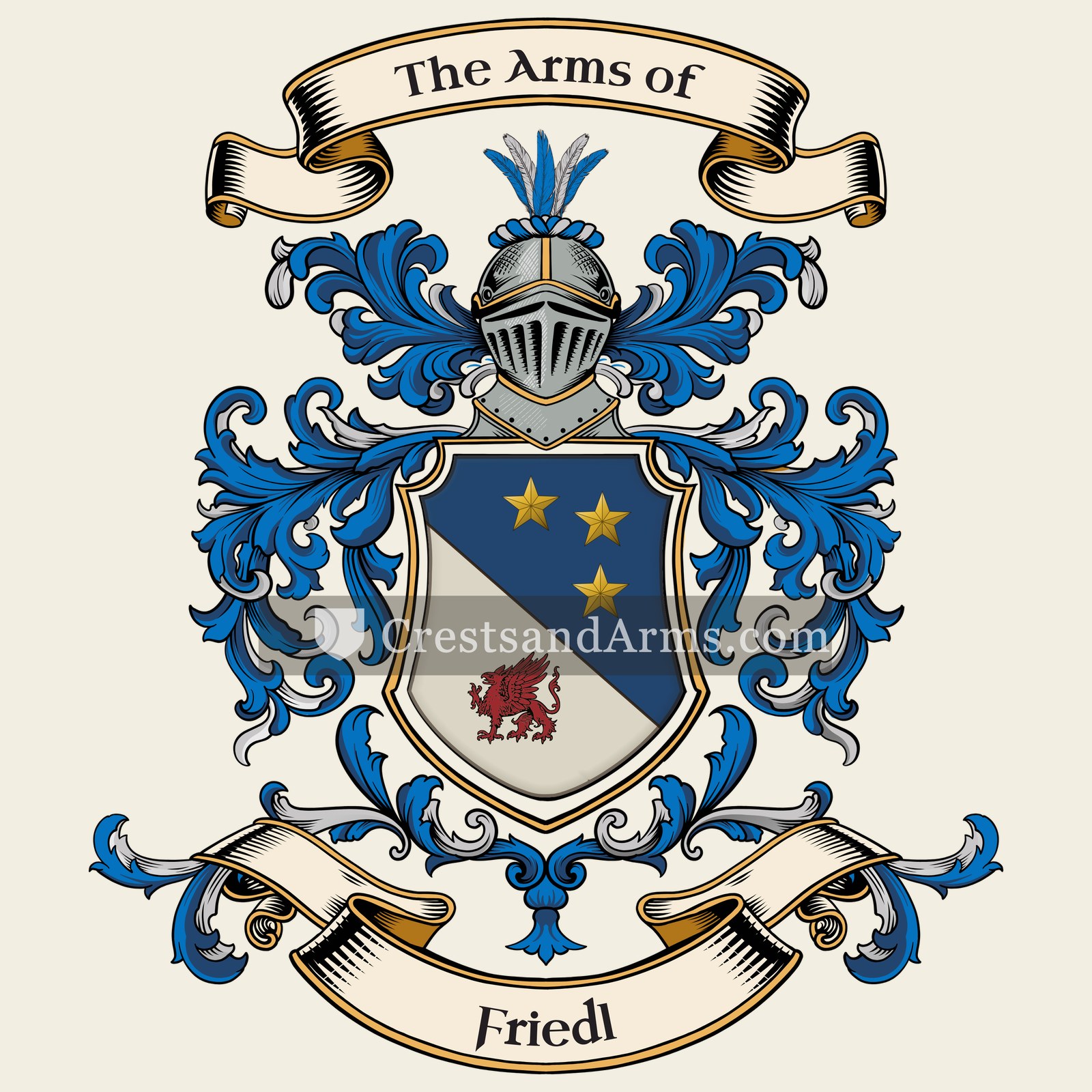 The Friedl coat of arms, drawn from the recorded blazon