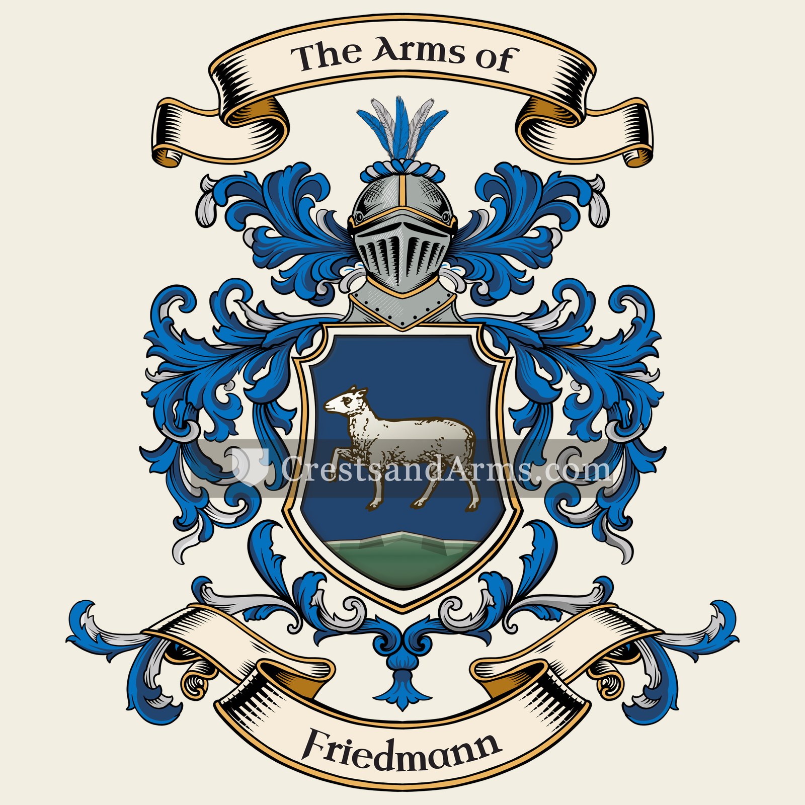 The Friedmann coat of arms, drawn from the recorded blazon