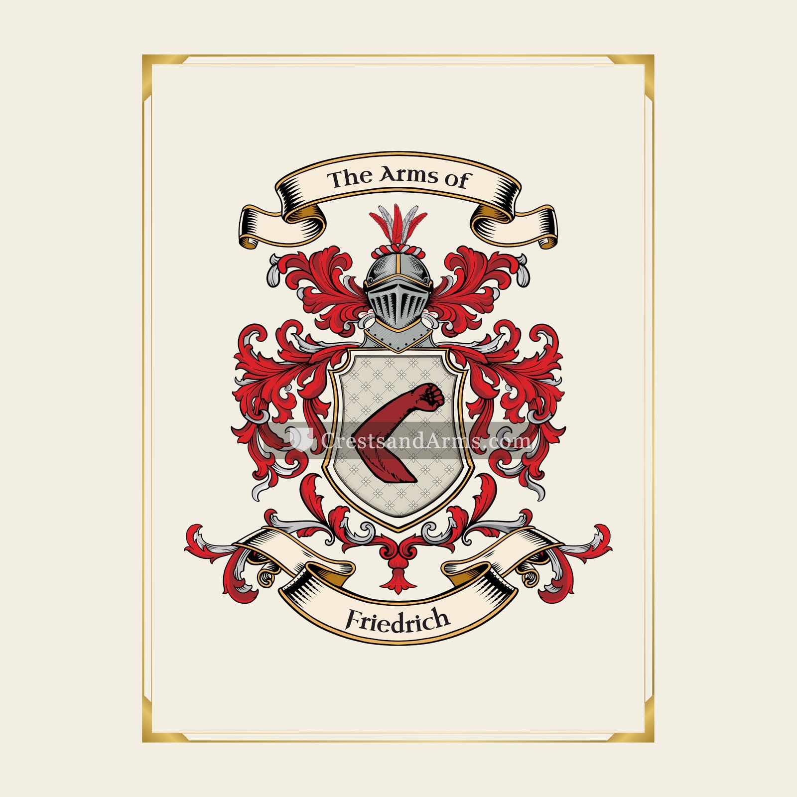 With gold border